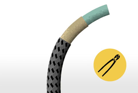 fahrradschloss textil dritte schicht hellblau gelb kreis bolzenschneider