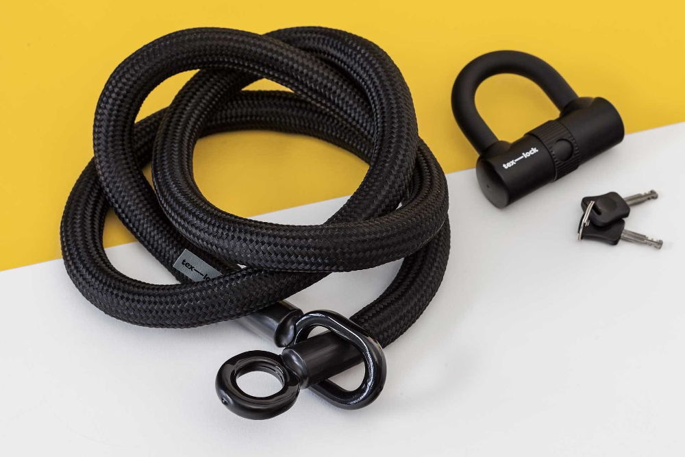 tex-lock eyelet L, schwarz, inkl. U-lock